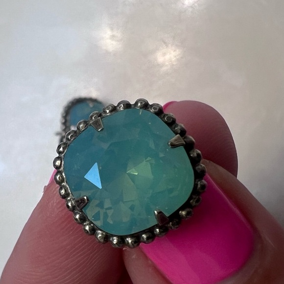 Sorrelli Aquamarine and Silver Large Stud Earrings - Picture 6 of 6